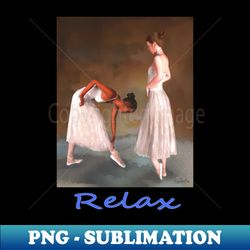 Two ballerinas standing offstage zen yoga buddhism - Elegant Sublimation PNG Download - Capture Imagination with Every Detail