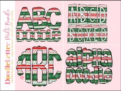 Ugly Christmas Sweater 2 Mega Doodle Letter Bundle, Alphabet Set, Clip Art Letters, Doodle Monogram Bundles PNG