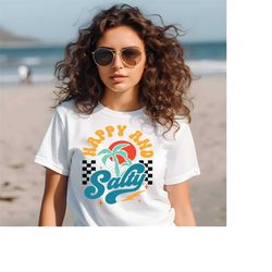 Beachside Bliss: 'Happy and Salty' Tee - Embrace Happiness and the Salty Breeze!