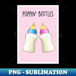 poppin bottles baby pink - instant png sublimation download - create with confidence