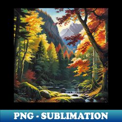 boreal forest river at the end of summer - high-resolution png sublimation file - revolutionize your designs