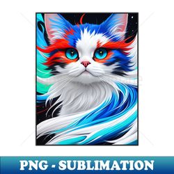 Vibrant Whiskers A Colorful Cat Painting the World with Joy and Splendor - Vintage Sublimation PNG Download - Unleash Your Creativity