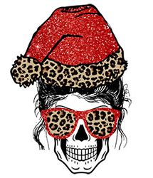 Skull Buffalo Plaid Leopad Christmas Png, Christmas Png, Mom Christmas Png, Mama Leopard, Santa Claus Png, Mom Life Png