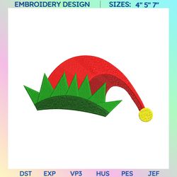 Christmas Elf Hat Embroidery Designs, Christmas Embroidery Designs, Merry Xmas Embroidery Designs, Mini Embroidery Design