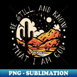be still and know that i am god western desert - trendy sublimation digital download - transform your sublimation creations