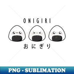 Three Cartoon Onigiri Character  Kawaii - High-Quality PNG Sublimation Download - Instantly Transform Your Sublimation Projects