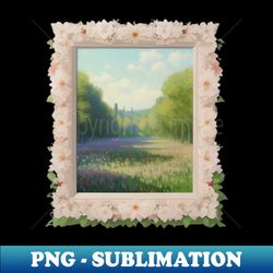 Monet Inspired - Floral Picture Frame Displaying a Flowery Field - Artistic Sublimation Digital File - Unleash Your Creativity
