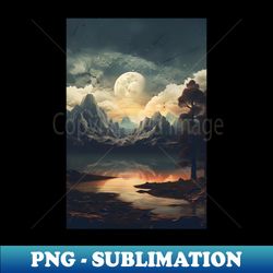 Faded Tranquility Vintage Aesthetic Art - PNG Transparent Sublimation File - Transform Your Sublimation Creations