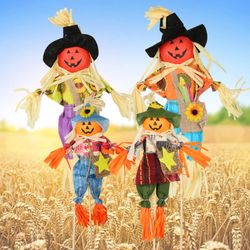 Harvest Scarecrow Durable Straw Doll Fall Autumn Standing Scarecrow for Festival Scarecrow Thanksgiving
