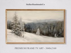 Winter Frame TV Art, Winter Forest Painting Art For Frame TV, Holiday Season Downloadable Art, Christmas Decor Samsung F