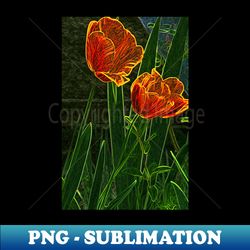 Neon - Tulips - PNG Transparent Sublimation Design - Instantly Transform Your Sublimation Projects