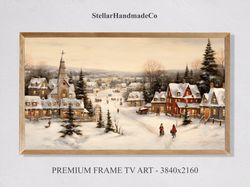 Christmas Frame TV Art, Christmas Village Art For Frame TV, Holiday Season Downloadable Art, Christmas Decor Samsung Fra