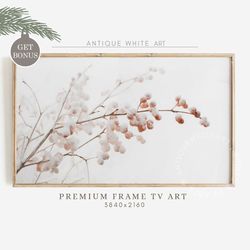 Neutral Christmas Samsung Frame TV Art, Farmhouse Holiday Art for TV, Vintage Botanical TV Art, Winter Wall Decor, Digit