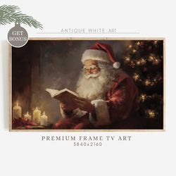 Santa Frame TV Art, Santa Claus Art for TV, Farmhouse Christmas Painting, Christmas Holiday Decor, the frame  TV Art, Di