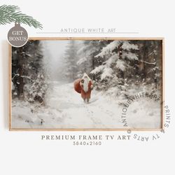 Vintage Christmas Samsung Frame TV Art, Santa Claus Art for TV, Farmhouse Painting, Christmas Holiday Decor, Digital Dow