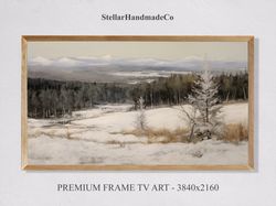Winter Frame TV Art, Winter Forest Painting Art For Frame TV, Holiday Season Downloadable Art, Christmas Decor Samsung F