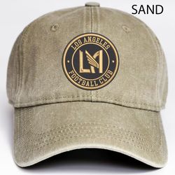 lafc mls embroidered distressed hat, mls lafc logo embroidered baseball hat, vintage hat