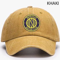 Nashville SC MLS Embroidered Distressed Hat, MLS Nashville SC Logo Embroidered Baseball Hat, Vintage Hat
