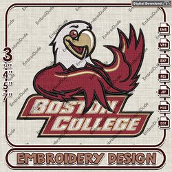NCAA Boston College Eagles Mascot Logo Emb Files, Boston College Teams Embroidery Design, NCAA Machine Embroidery Files