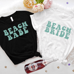 Beach Bachelorette Matching Shirt, Beach Bride T-shirt, Beach Babe Tee, Bride Girls Outfit, Beach Wedding Gift IU-19