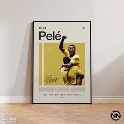 Pele Poster, Brazilian Soccer Player Poster, Soccer Gifts, Sports Poster, Football Player Poster, Soccer Wall Art, Sport