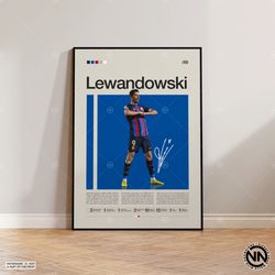 Robert Lewandowski Poster, Barcelona Poster, Soccer Gifts, Sports Poster, Football Player Poster, Soccer Wall Art, Sport