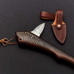 ISHAQ CRAFTS, Custom handmade Damascus steel hunting axe Viking hatchet tomahawk axe. best gift for him..