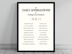 Affirmation Wall Art for Overwhelmed  Self Positive Affirmations  Words of Affirmation Poster  Daily Affirmations Print
