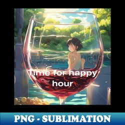 Time for Happy Hour T-shirt - Elegant Sublimation PNG Download - Add a Festive Touch to Every Day