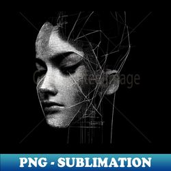 Beautiful girl in meditation black  white - PNG Transparent Sublimation Design - Defying the Norms