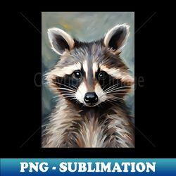 Raccoon Portrait Oil Painting Art - Elegant Sublimation PNG Download - Perfect for Creative Projects