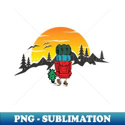 A Backpacker Has An Adventure To The Mountains - High-Quality PNG Sublimation Download - Unleash Your Creativity