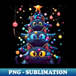 Cat Christmas Tree  Meowy Christmas - Aesthetic Sublimation Digital File - Bring Your Designs to Life