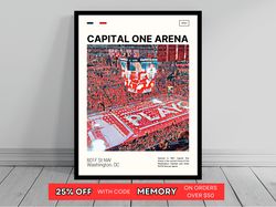 Capital One Arena Print  Washington Capitals Poster  NHL Art  NHL Arena Poster   Oil Painting  Modern Art   Travel Print