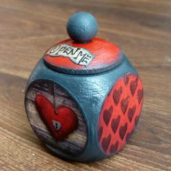 Alice in Wonderland Ring Box. Engagement Proposal Box. Jewelry Box. Valentine gift.