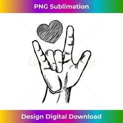ASL Love Sign Language Heart Valentine's Day Gift - Vibrant Sublimation Digital Download - Infuse Everyday with a Celebratory Spirit