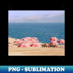 Israel Dead Sea Beach Umbrellas - High-Quality PNG Sublimation Download - Add a Festive Touch to Every Day