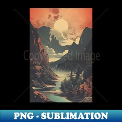 Dreamy Landscape Aesthetic Vintage Art - Aesthetic Sublimation Digital File - Perfect for Creative Projects
