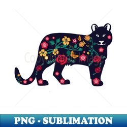 Cute Tiger In Folk Style - Elegant Sublimation PNG Download - Bring Your Designs to Life