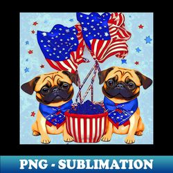 Pug 4th of July - Premium Sublimation Digital Download - Bring Your Designs to Life