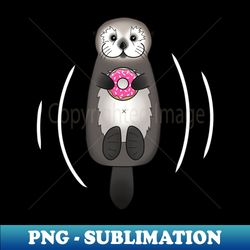 Sea Otter with Donut - PNG Transparent Sublimation File - Bring Your Designs to Life
