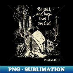 be still and know that i am god boots desert - png transparent sublimation file - instantly transform your sublimation projects