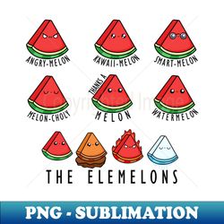 kawaii cartoon watermelon illustration sticker pack - premium png sublimation file - unlock vibrant sublimation designs