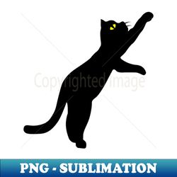 Jet Black geometric cat with yellow eyes - Special Edition Sublimation PNG File - Spice Up Your Sublimation Projects