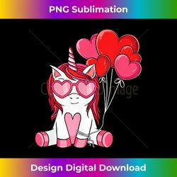 Cute Valentine's Day Unicorn Lover Heart Balloon Girls Kids - Luxe Sublimation PNG Download - Infuse Everyday with a Celebratory Spirit