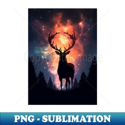 Nature Deer and Galaxy Cosmos - Unique Sublimation PNG Download - Instantly Transform Your Sublimation Projects