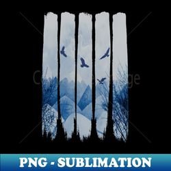 Eagles Mountains Grunge Landscape - Retro PNG Sublimation Digital Download - Spice Up Your Sublimation Projects