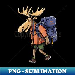 Hiking Moose Funny Graphic - Signature Sublimation PNG File - Revolutionize Your Designs