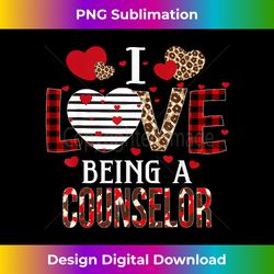 I Love Being A Counselor Red Plaid Hearts Valentines - Artisanal Sublimation PNG File - Pioneer New Aesthetic Frontiers