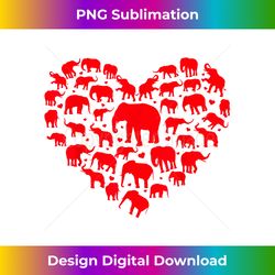 Elephant Animal Lover Funny Heart Elephant Valentine's Day - Eco-Friendly Sublimation PNG Download - Chic, Bold, and Uncompromising